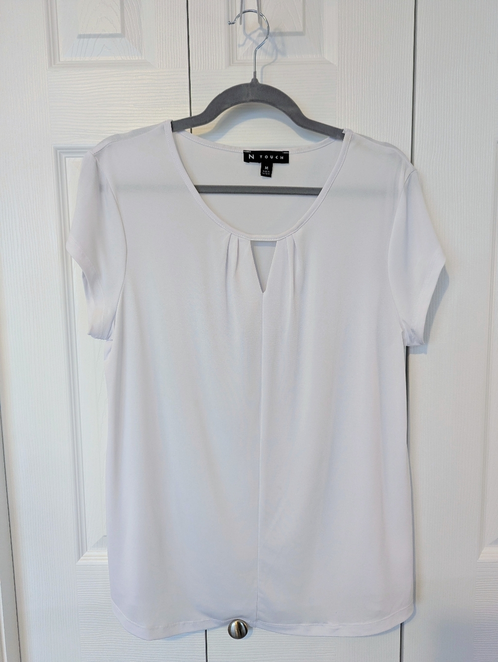 N Touch White Blouse, Size Medium
